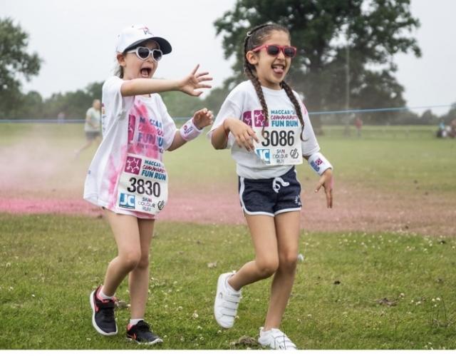 Sloane and Libby running the 2019 Maccabi GB Community Fun Run for JDA